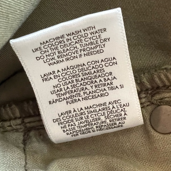 Cabi Ditsy Olive Green Floral Stretch Skinny Jeans Size 2 Style# 5083 - Picture 9 of 13